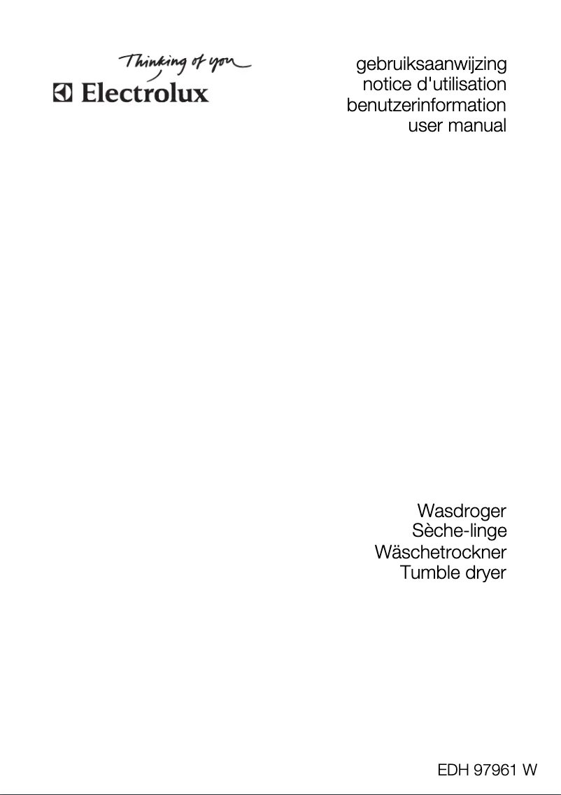 Image de la première page du manuel de l'appareil EDH97961W