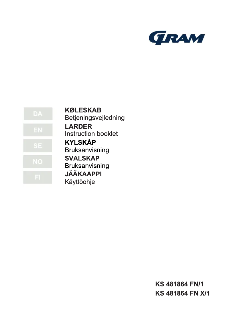 Page 1 de la notice Manuel utilisateur Gram KS 481864 FN X/1