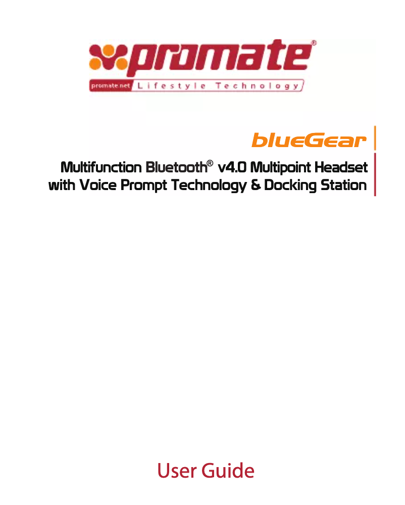 Page 1 de la notice Manuel utilisateur Promate blueGear