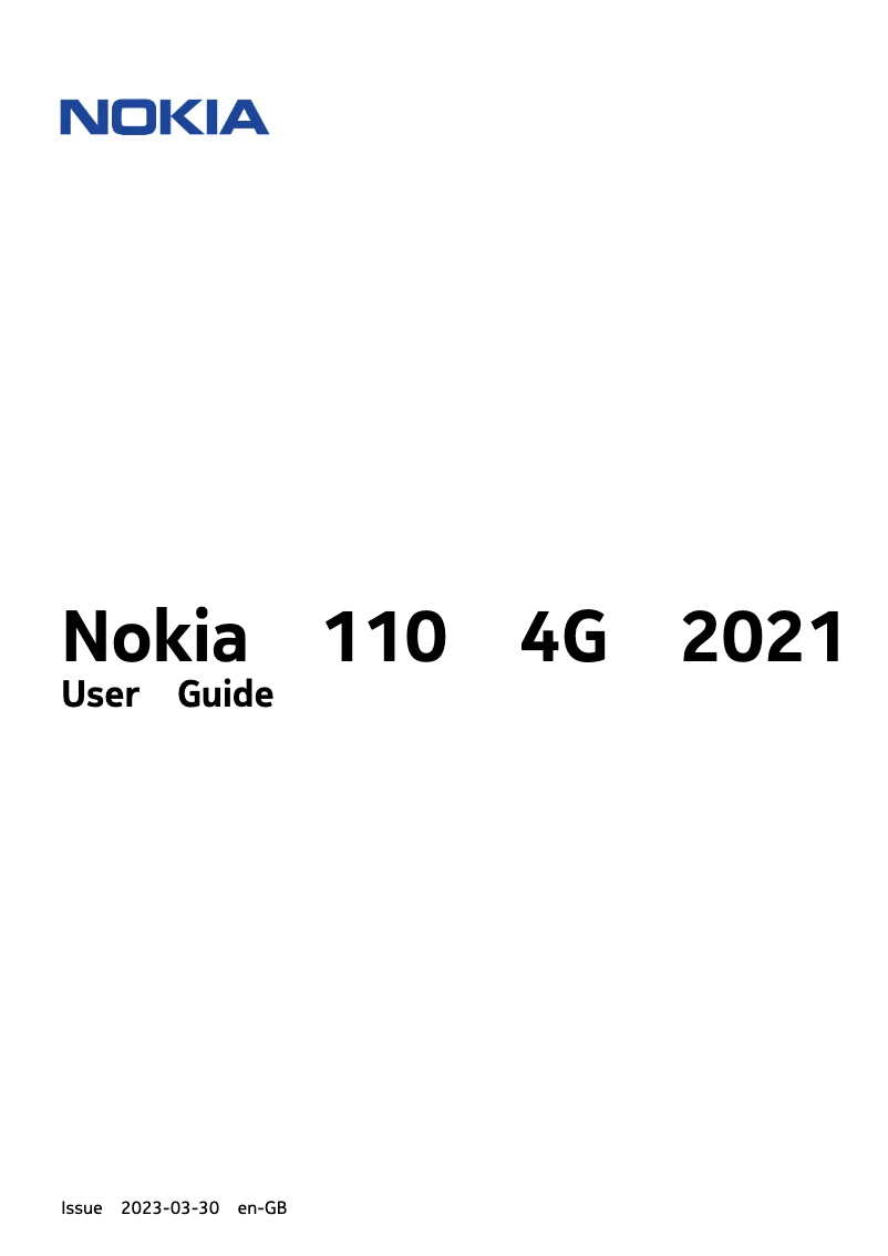 Image de la première page du manuel de l'appareil 110 4G 2021