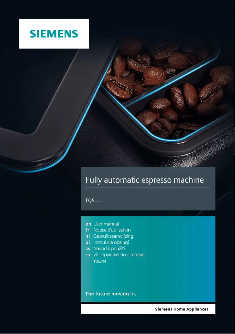 Page n°1 - Manuel utilisateur Siemens EQ.500 Integral TP501R09