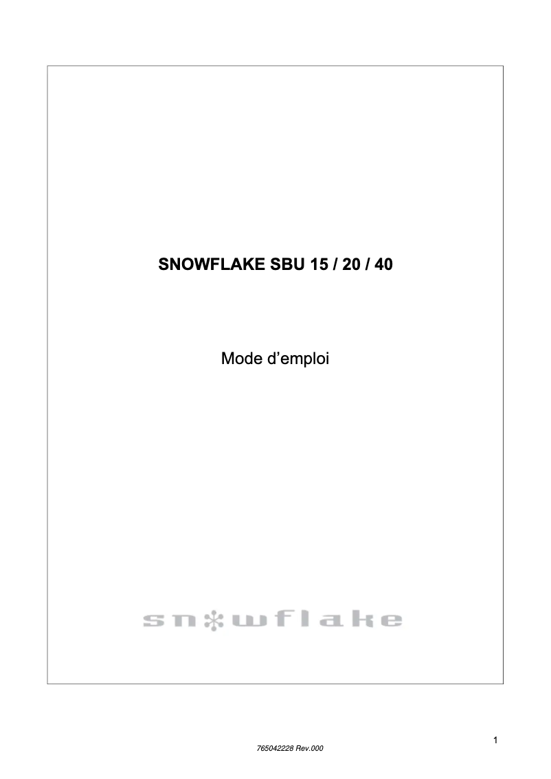 Page 1 de la notice Manuel utilisateur Gram SBU40HT