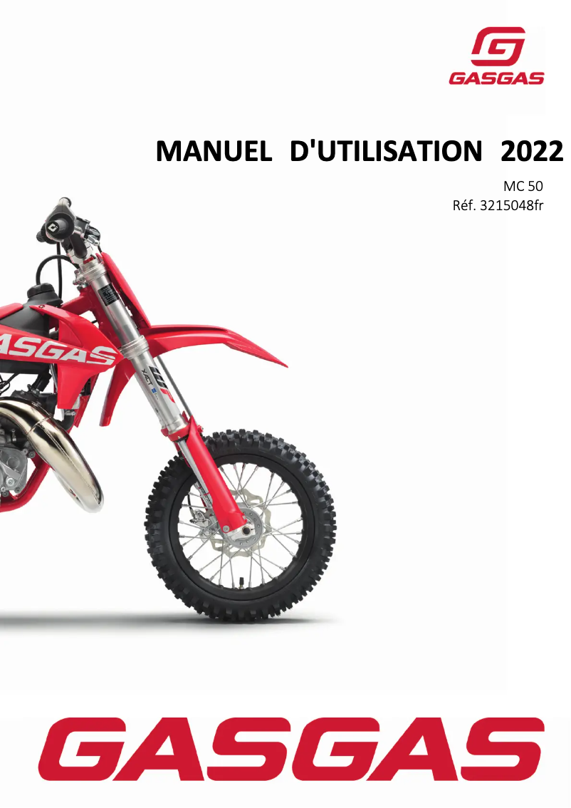 Page n°1 - Manuel utilisateur GasGas MC 50 (2022)