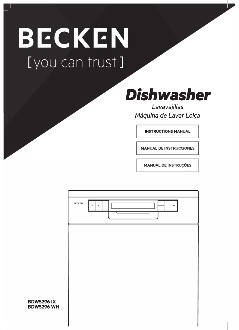 Página 1 del manual Manual de usuario Becken BDW5296