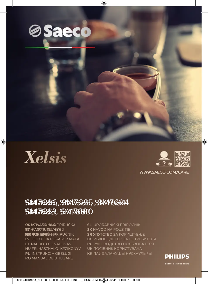 Image de la première page du manuel de l'appareil Saeco Xelsis SM7683