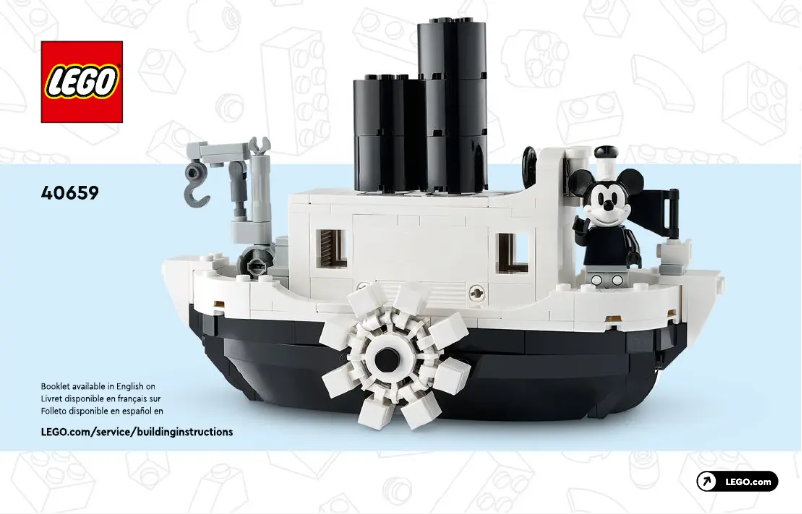 Page 1 de la notice Manuel utilisateur Lego Mini Steamboat Willie 40659