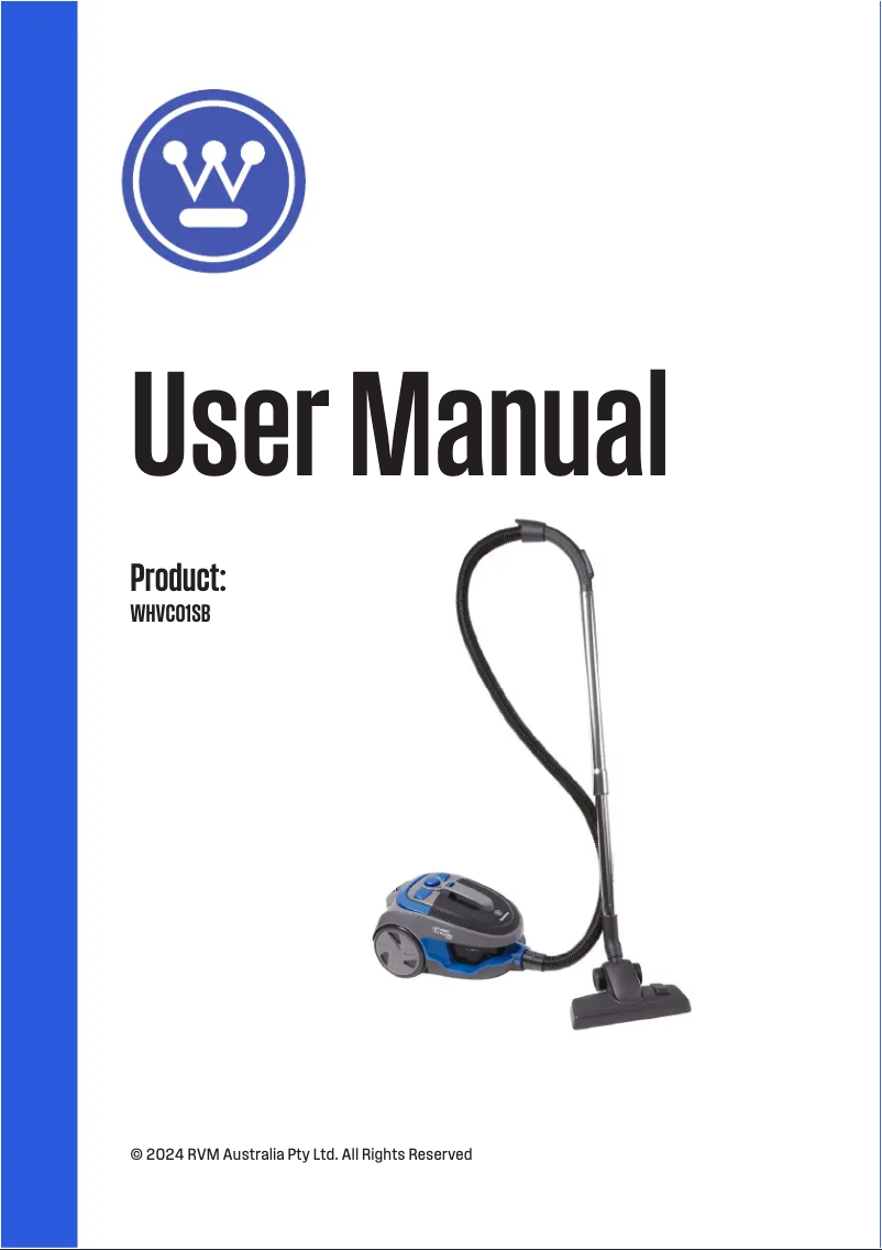 Page 1 de la notice Manuel utilisateur Westinghouse WHVC01SB