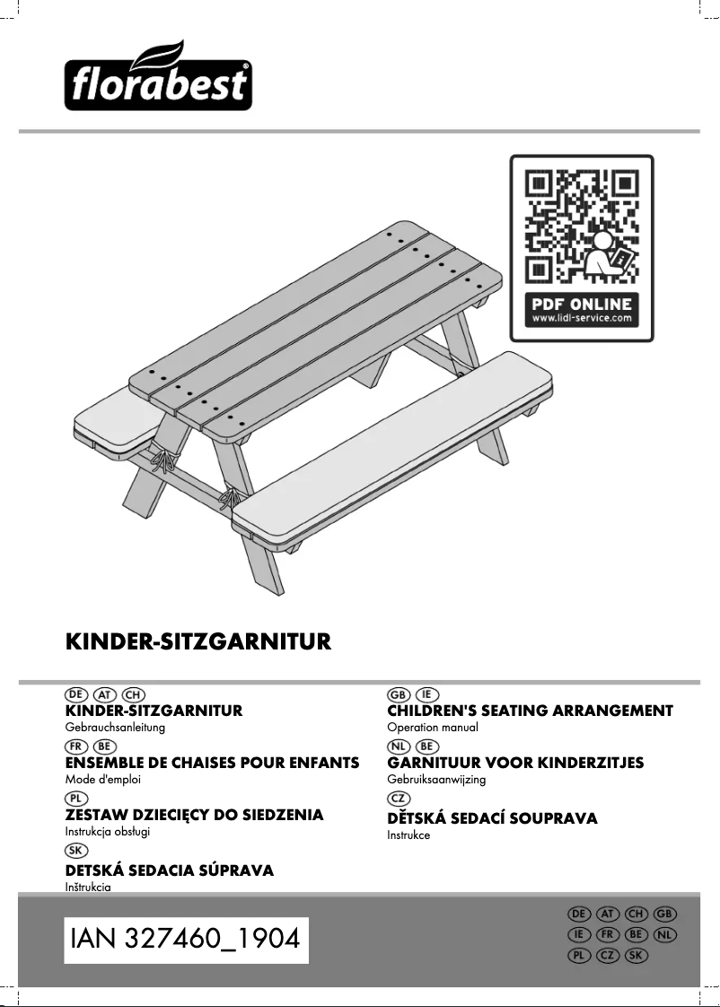 Page 1 de la notice Manuel utilisateur Florabest IAN 327460