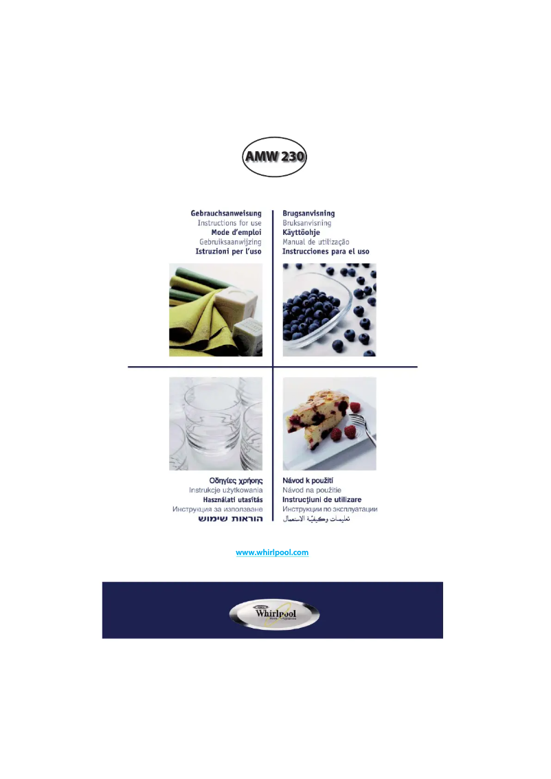 Page 1 de la notice Manuel utilisateur Whirlpool AMW 230 SL