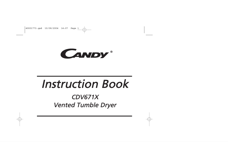 Image de la première page du manuel de l'appareil CDV 671 X