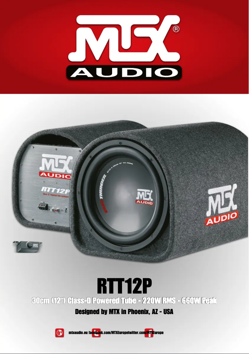 Page n°1 - Manuel utilisateur MTX Audio RTT12P