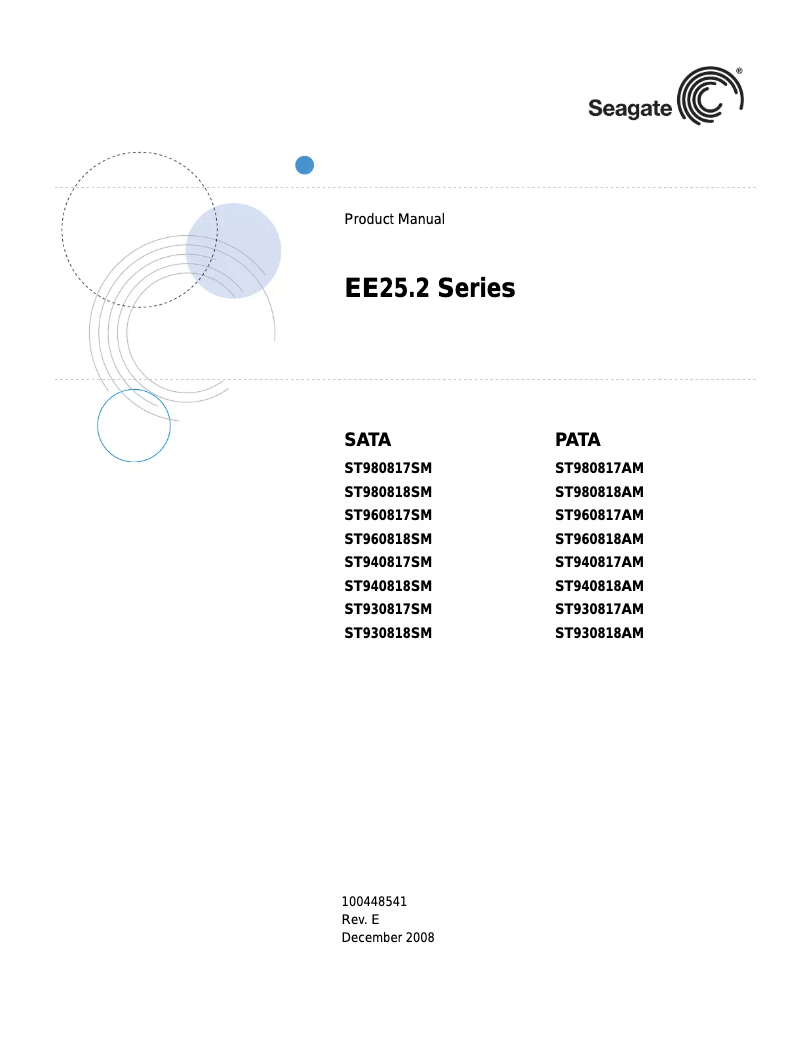 Page 1 de la notice Manuel utilisateur Seagate EE25 Series ST930818SM