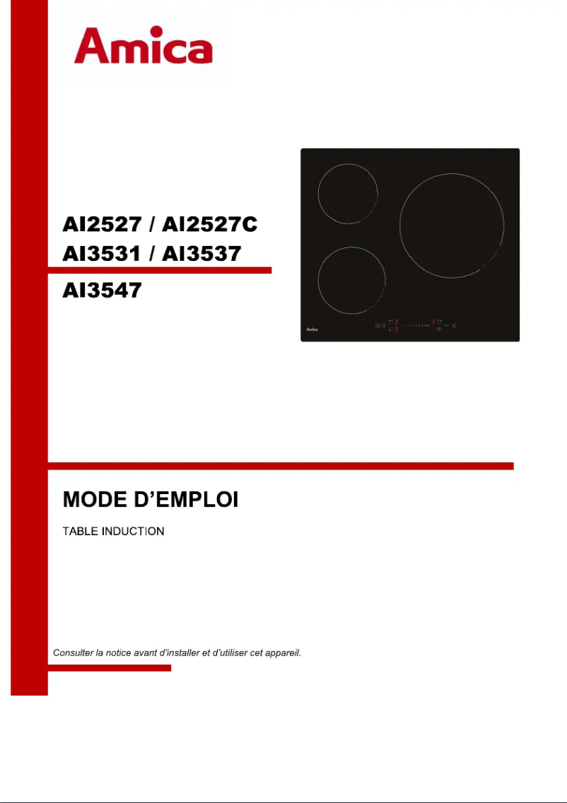 Page n°1 - Manuel utilisateur Amica AI2527C