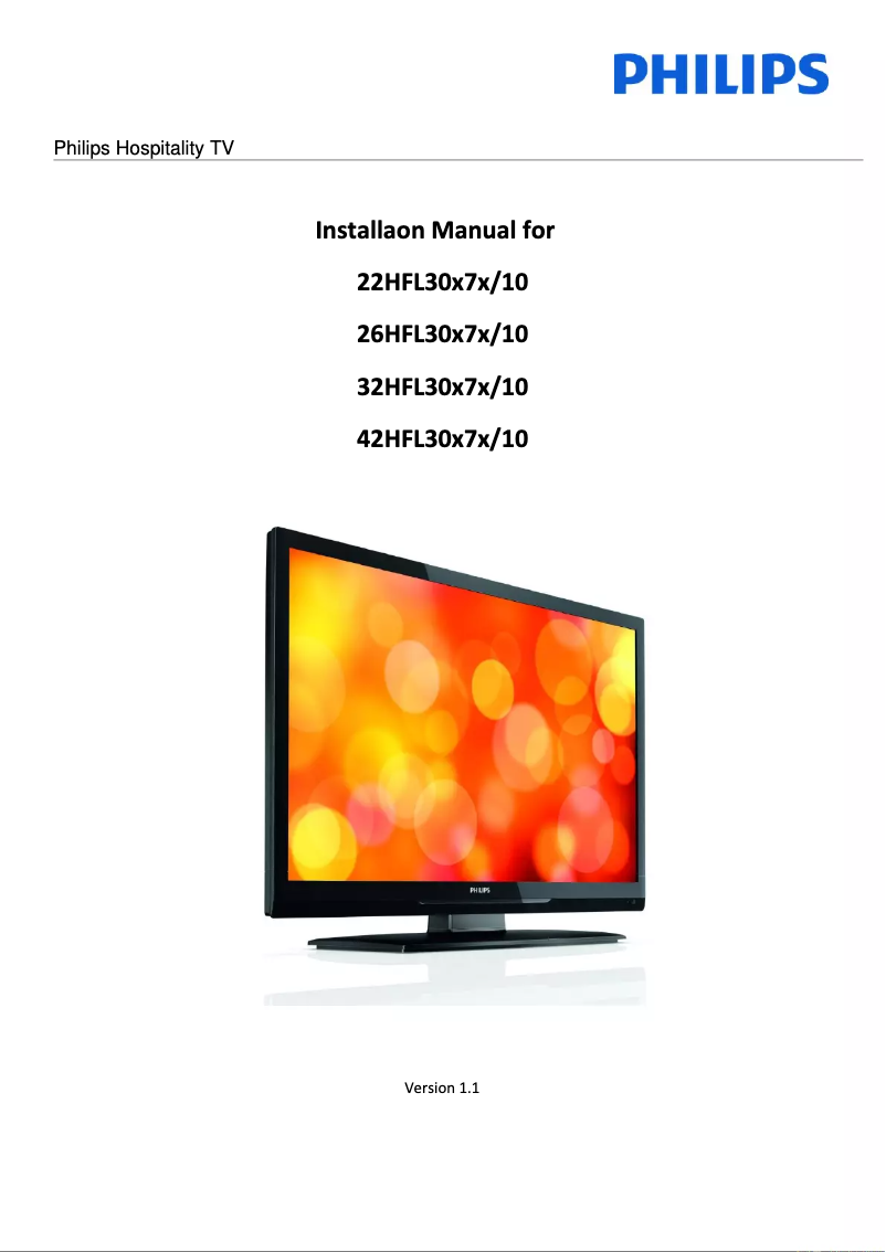Page n°1 - Guide d'installation Philips 22HFL3007D