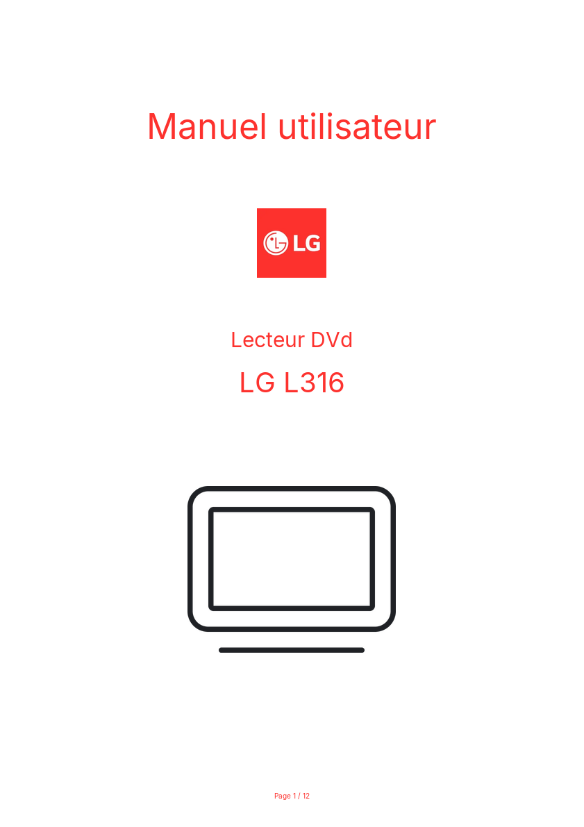 Image de la première page du manuel de l'appareil L316
