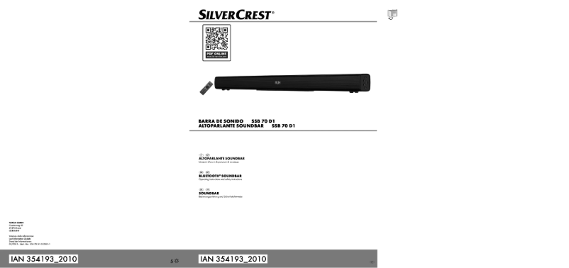 Page n°1 - Manuel utilisateur SilverCrest SSB 70 D1