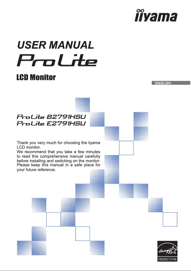 Page n°1 - Manuel utilisateur Iiyama ProLite E2791HSU-B1