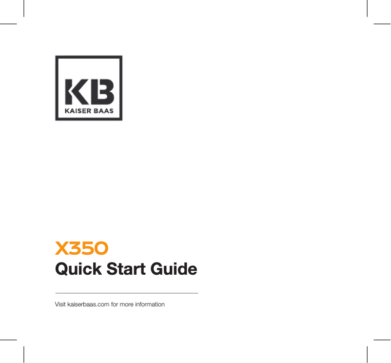 Page n°1 - Manuel utilisateur Kaiser Baas X350