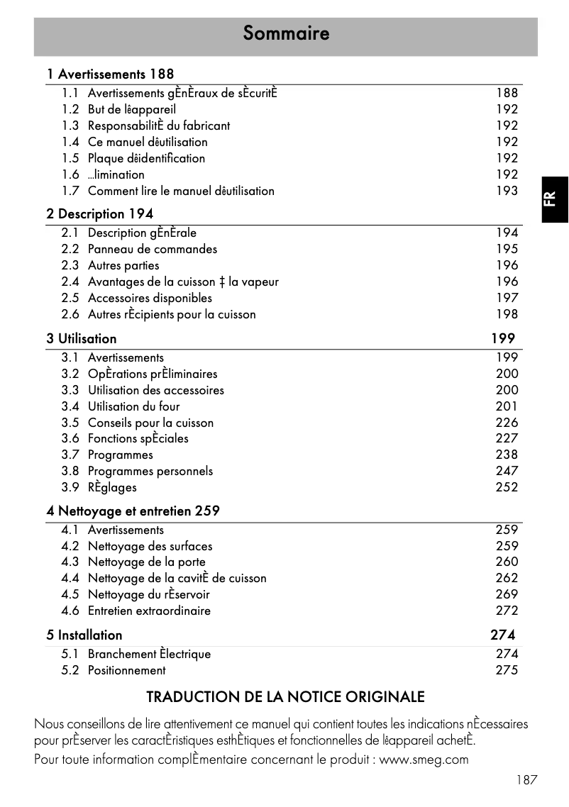 Image de la première page du manuel de l'appareil SF4104VCS