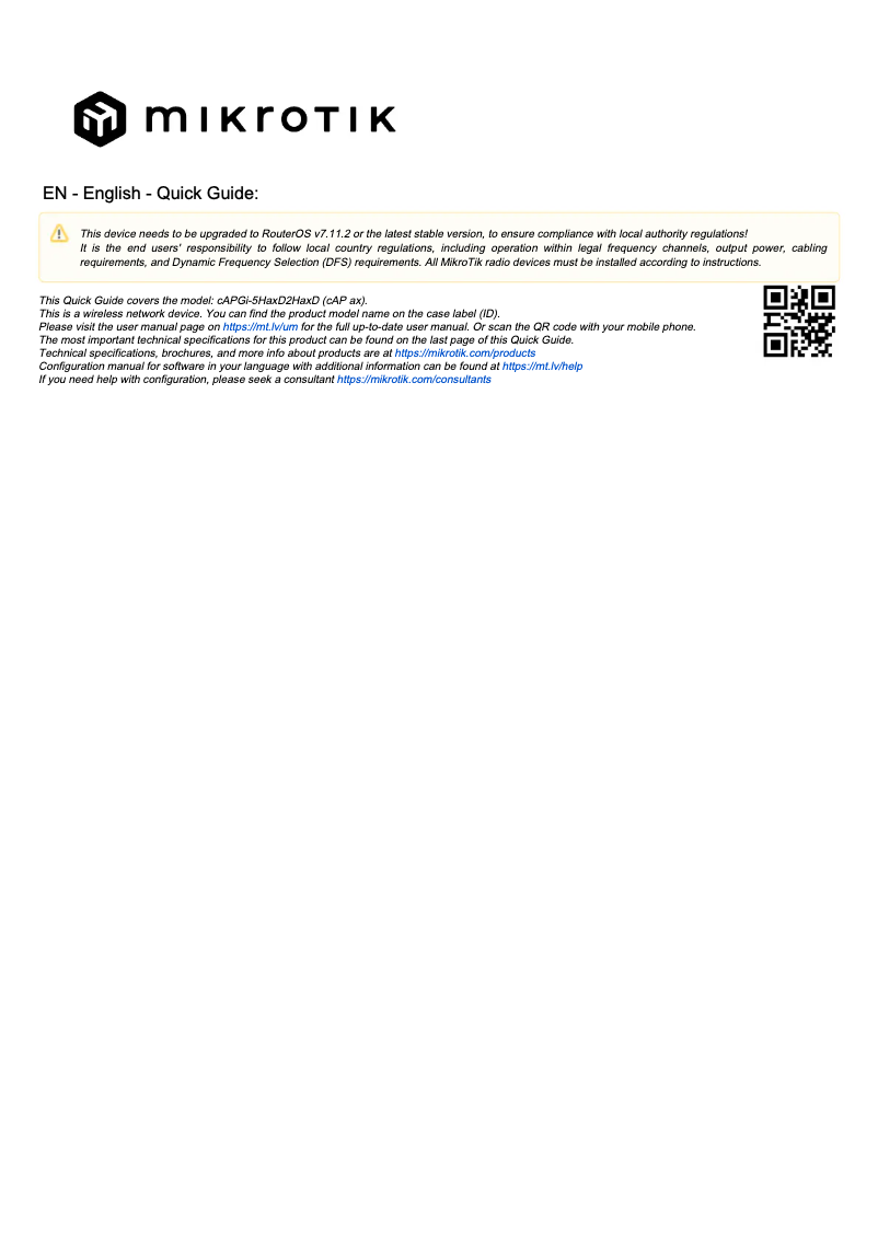 Image de la première page du manuel de l'appareil cAP ax