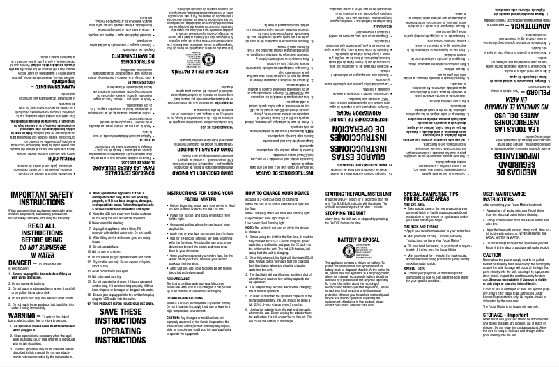 Page 1 de la notice Manuel utilisateur Conair FM01