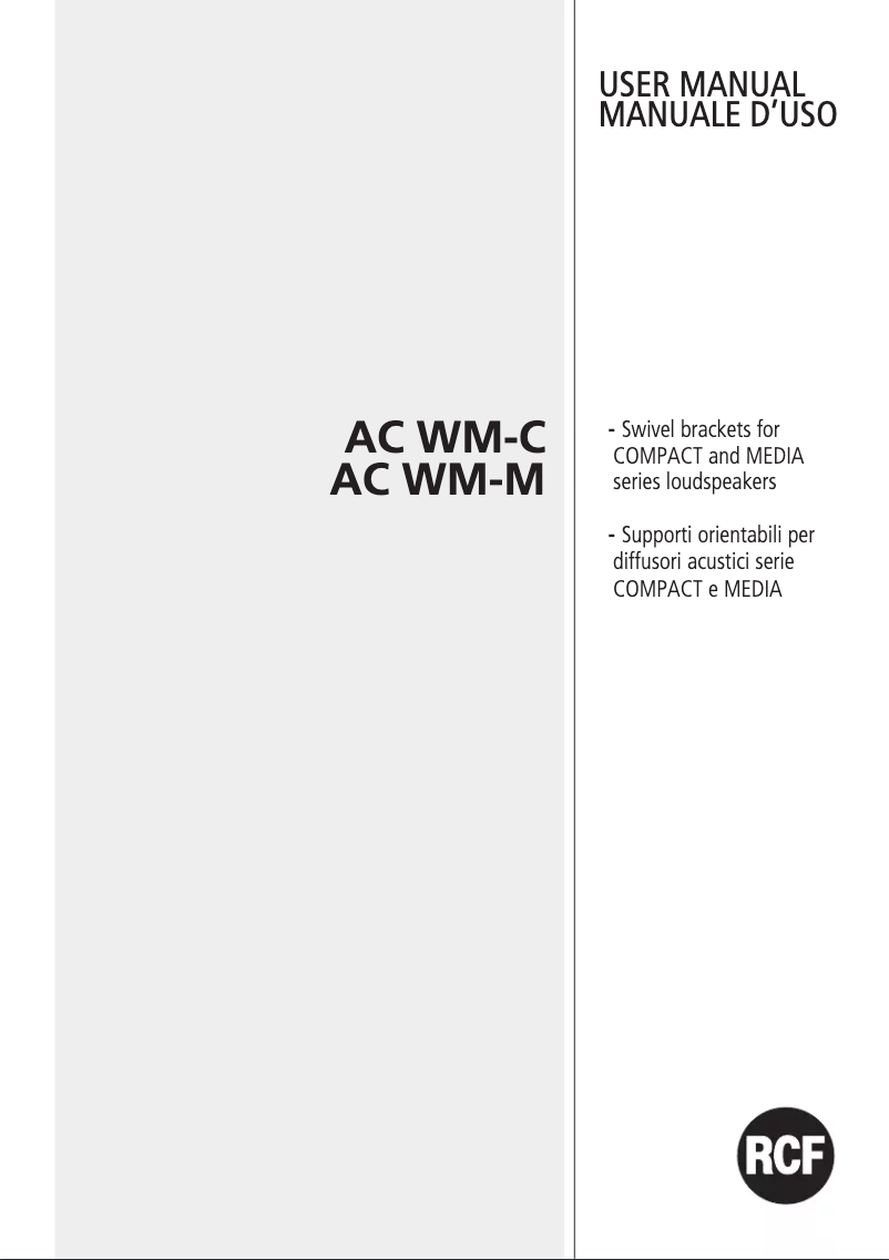 Page n°1 - Manuel utilisateur RCF SWM-BR NC