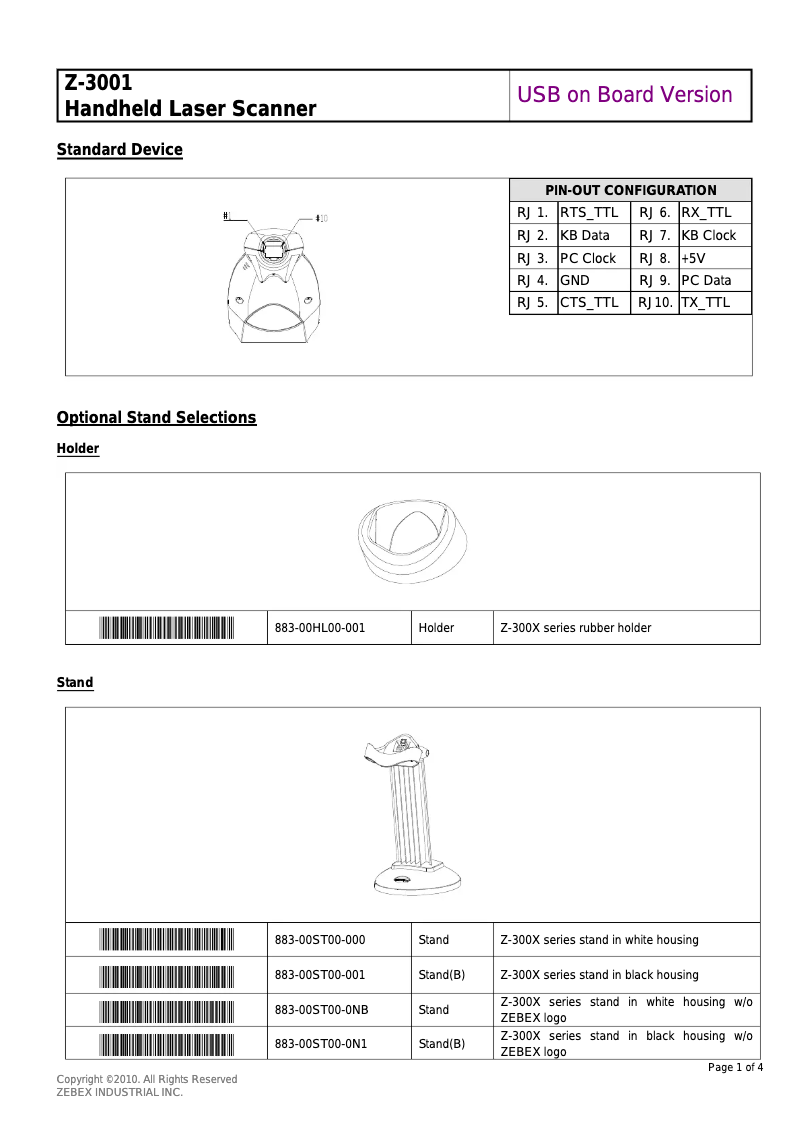Page 1 de la notice Manuel utilisateur Zebex Z-3001 (K)(B)