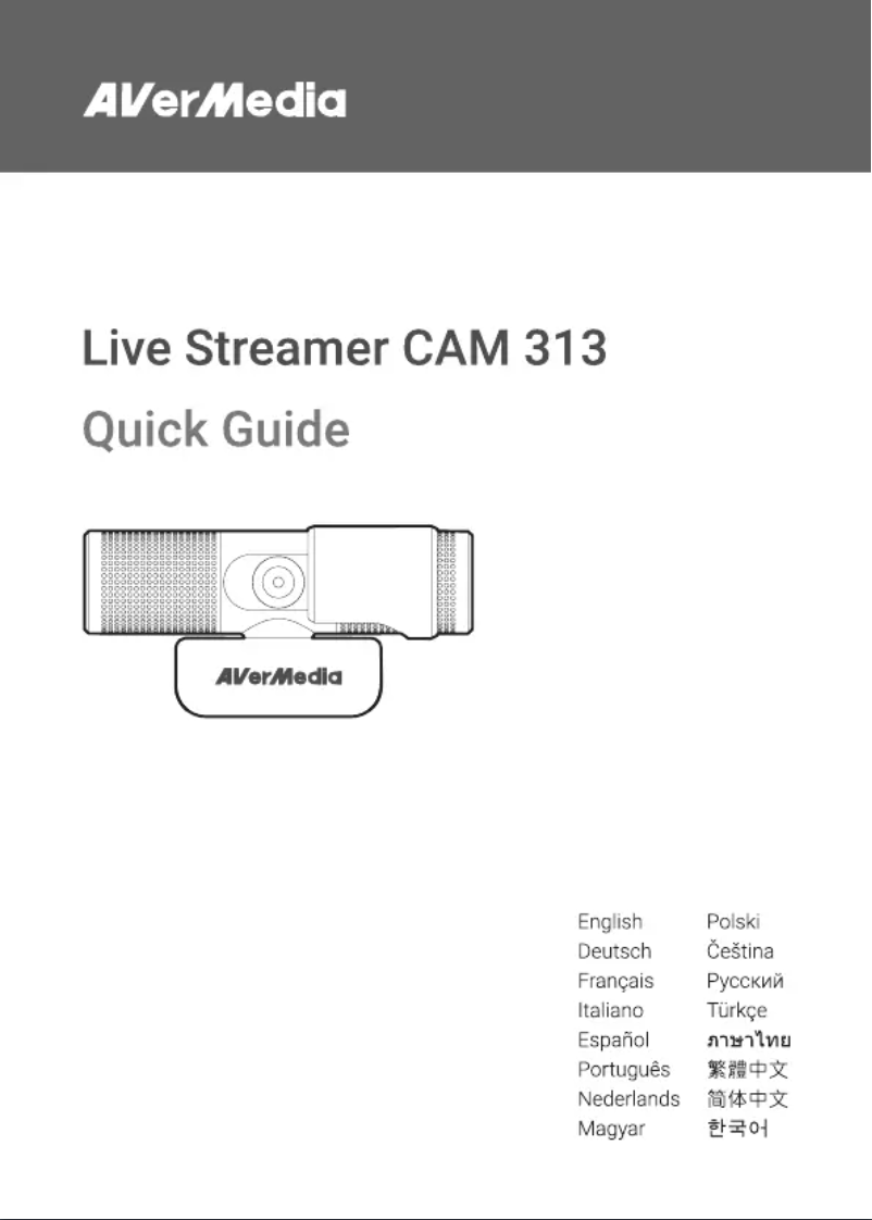 Page n°1 - Manuel utilisateur AVerMedia Live Streamer CAM 313