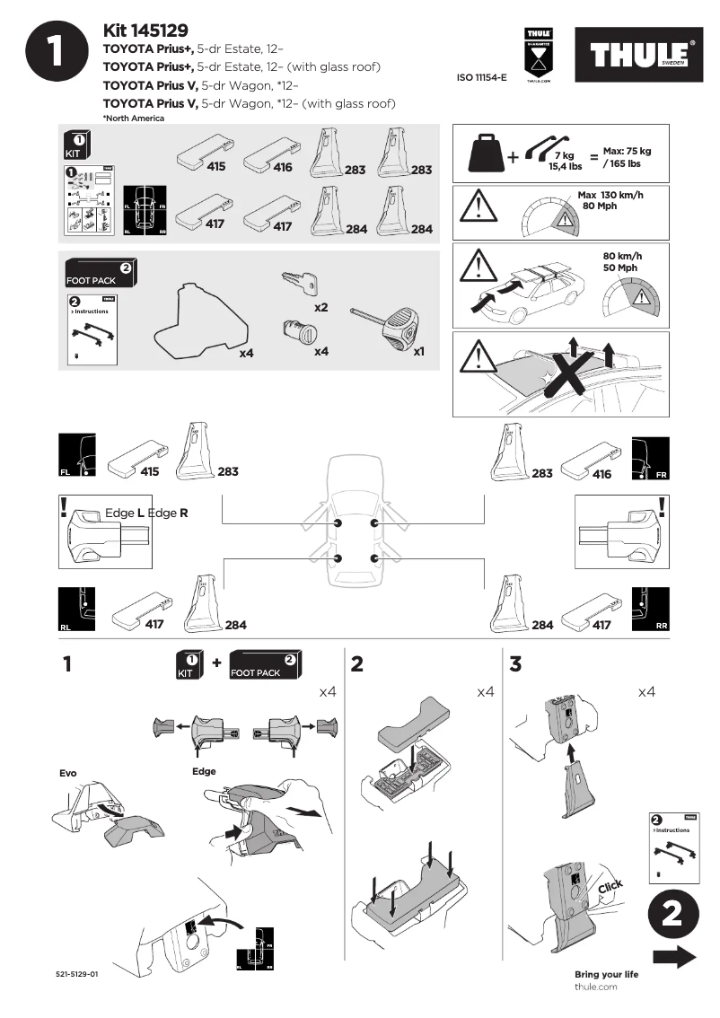 Page 1 de la notice Manuel utilisateur Thule Kit 145129