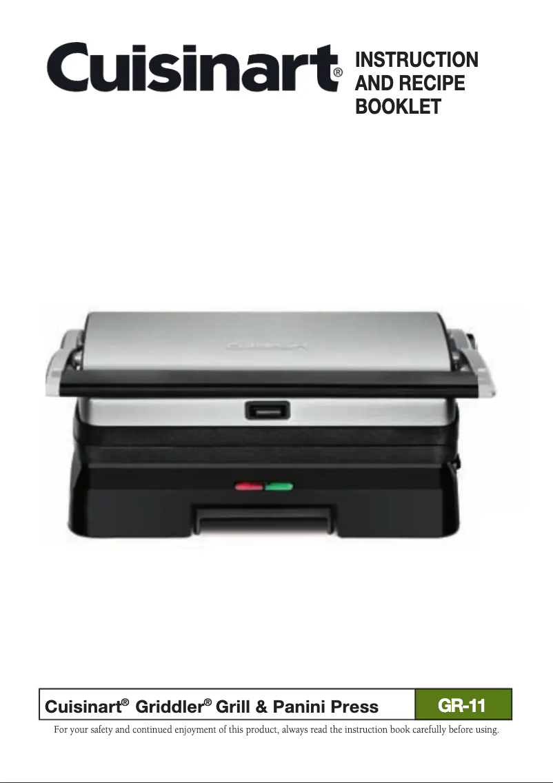 Image de la première page du manuel de l'appareil Griddler GR-11