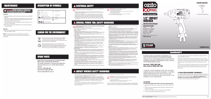 Image de la première page du manuel de l'appareil PXBWS-230