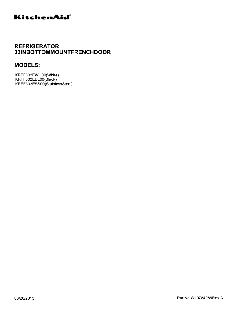 Imagen de la primera página del manual del dispositivo KRFF302E