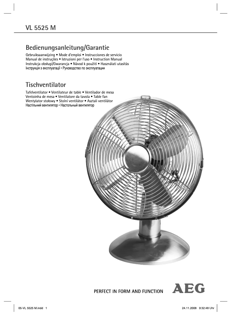 Page 1 de la notice Manuel utilisateur AEG VL 5525 M