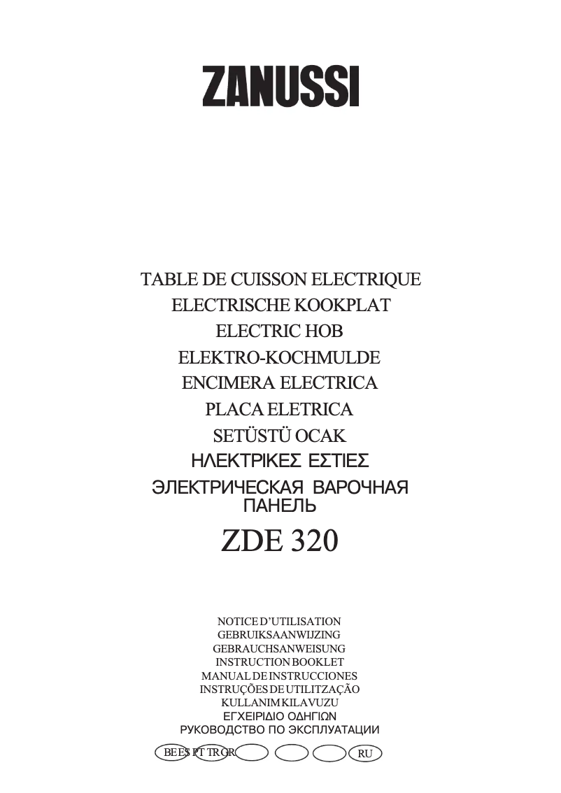 Page 1 de la notice Manuel utilisateur Zanussi ZDE 320 X
