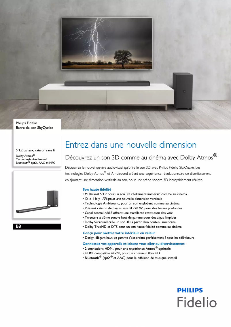 Page n°1 - Fiche technique Philips B8