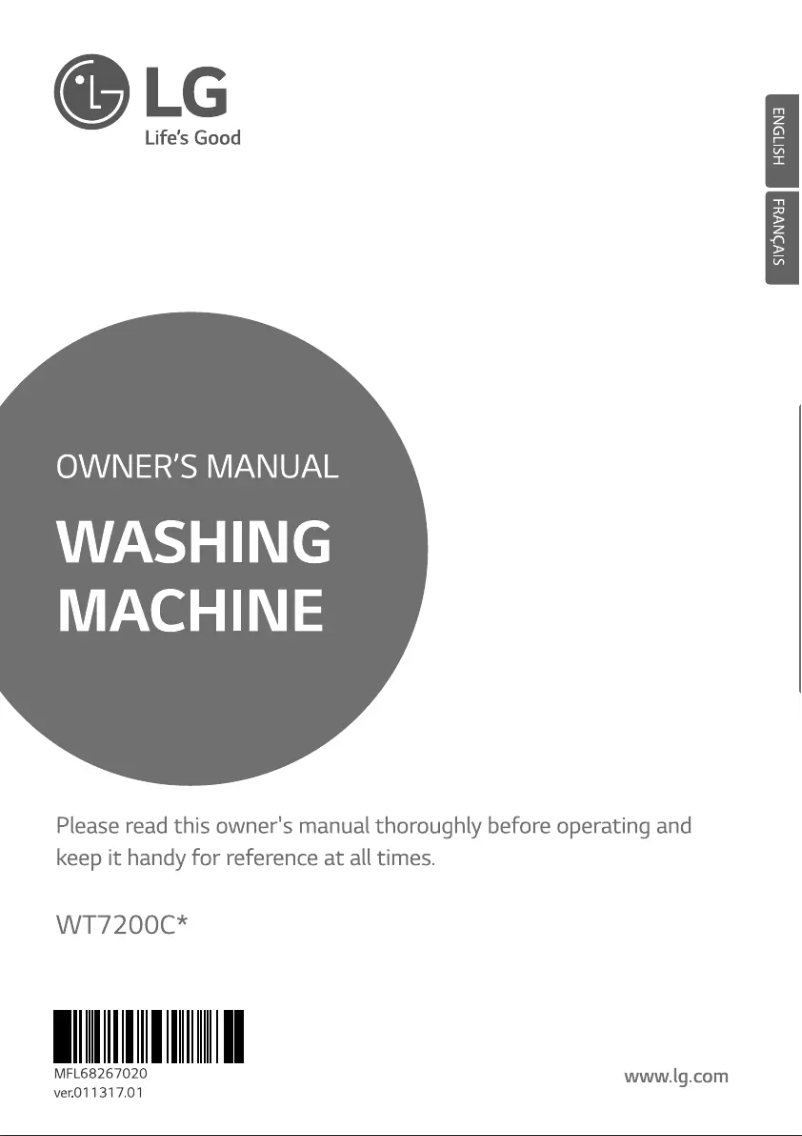 Page 1 de la notice Manuel utilisateur LG WT7200CW