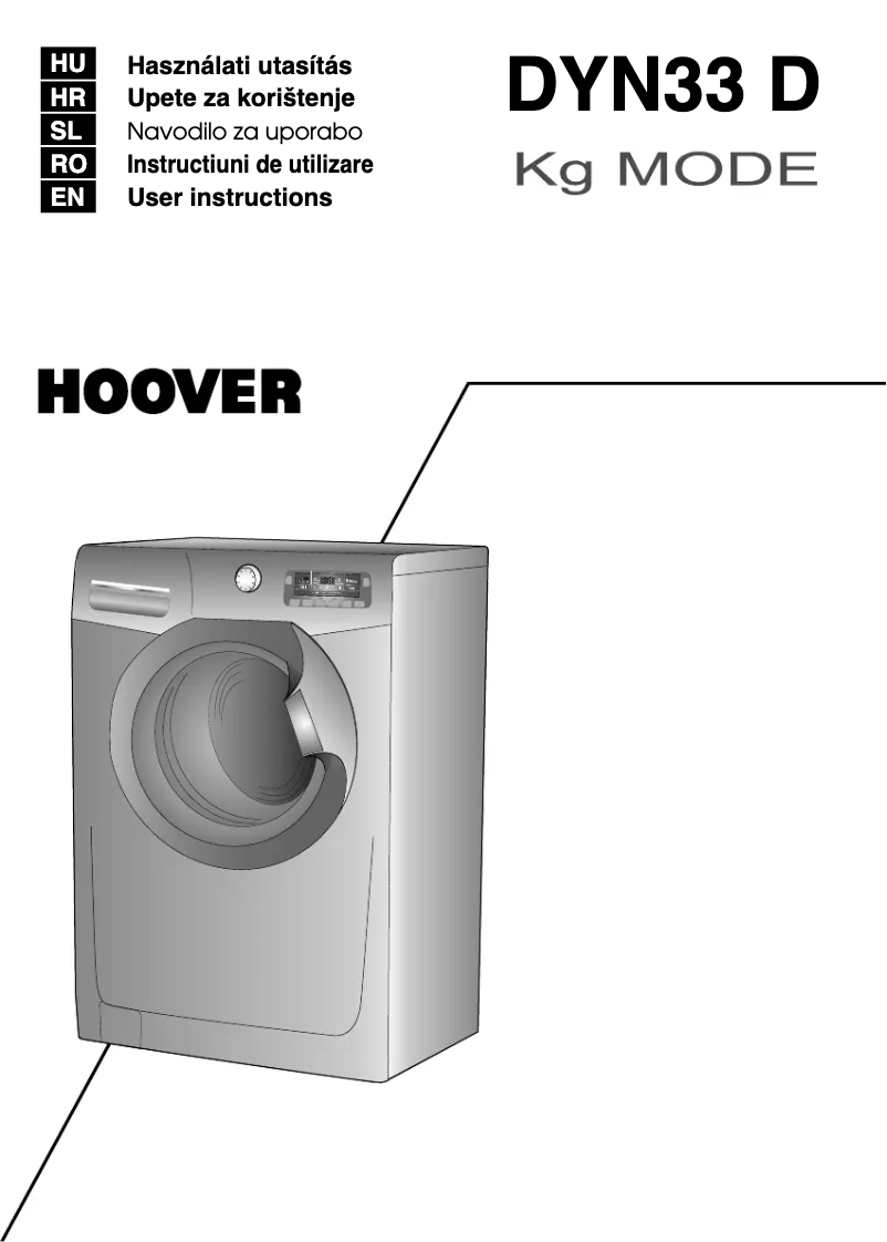 Page n°1 - Manuel utilisateur Hoover DYN33 5124D-S