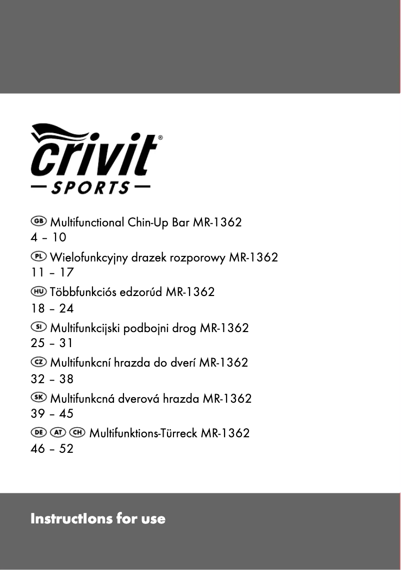 Page n°1 - Manuel utilisateur Crivit IAN 57307