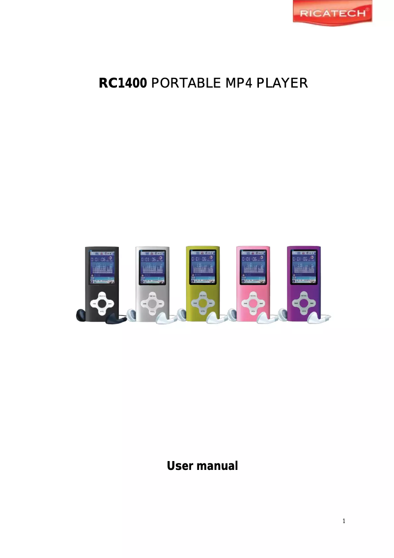 Page 1 de la notice Manuel utilisateur Ricatech RC-1400