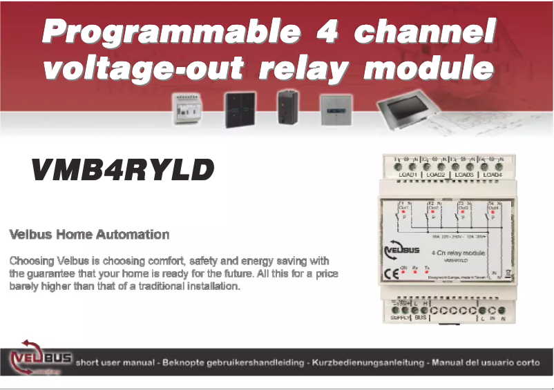 Page 1 de la notice Manuel utilisateur Velbus VMB4RYLD
