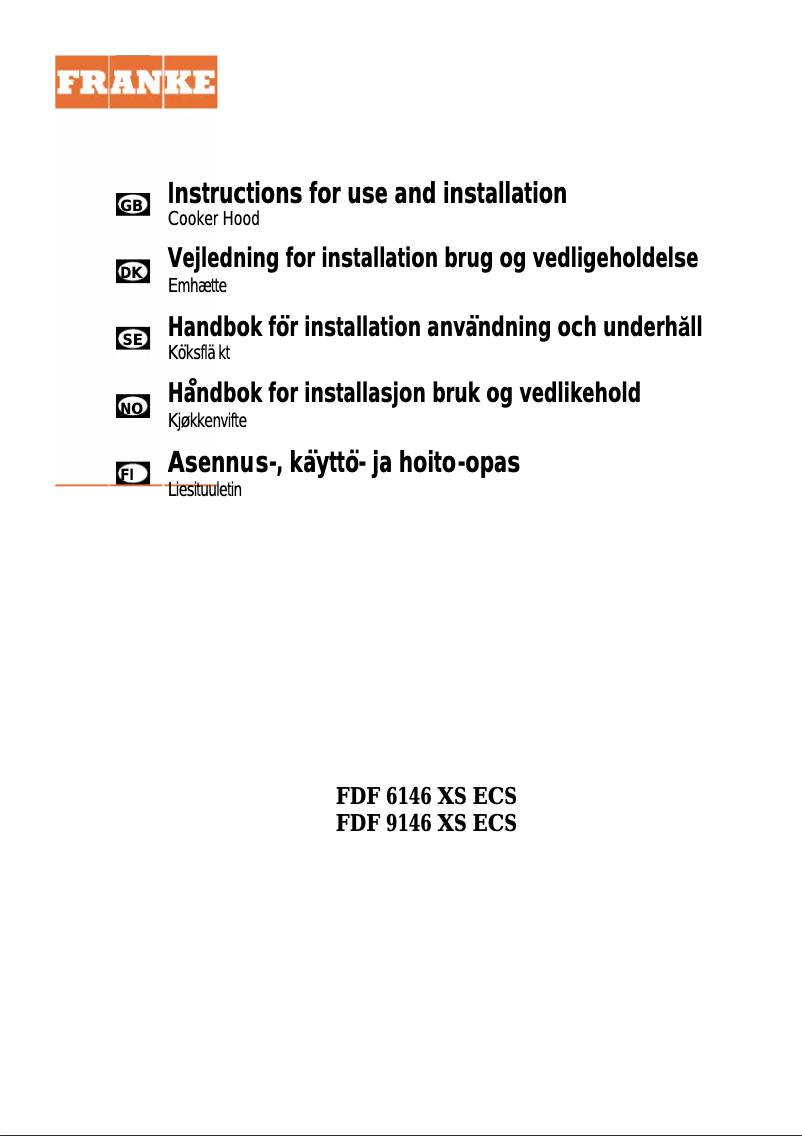 Image de la première page du manuel de l'appareil FDF 9146 XS ECS