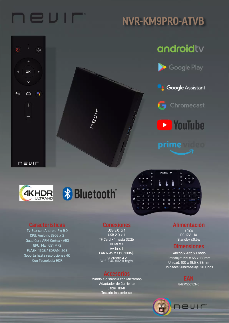 Page 1 de la notice Manuel utilisateur Nevir NVR-KM9PRO-ATVB