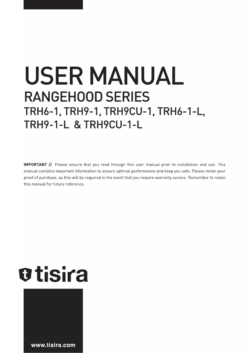 Page n°1 - Manuel utilisateur Tisira TRH6-1-L