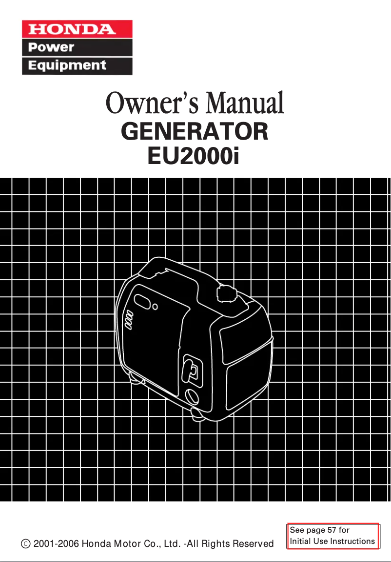 Image de la première page du manuel de l'appareil EU2000i