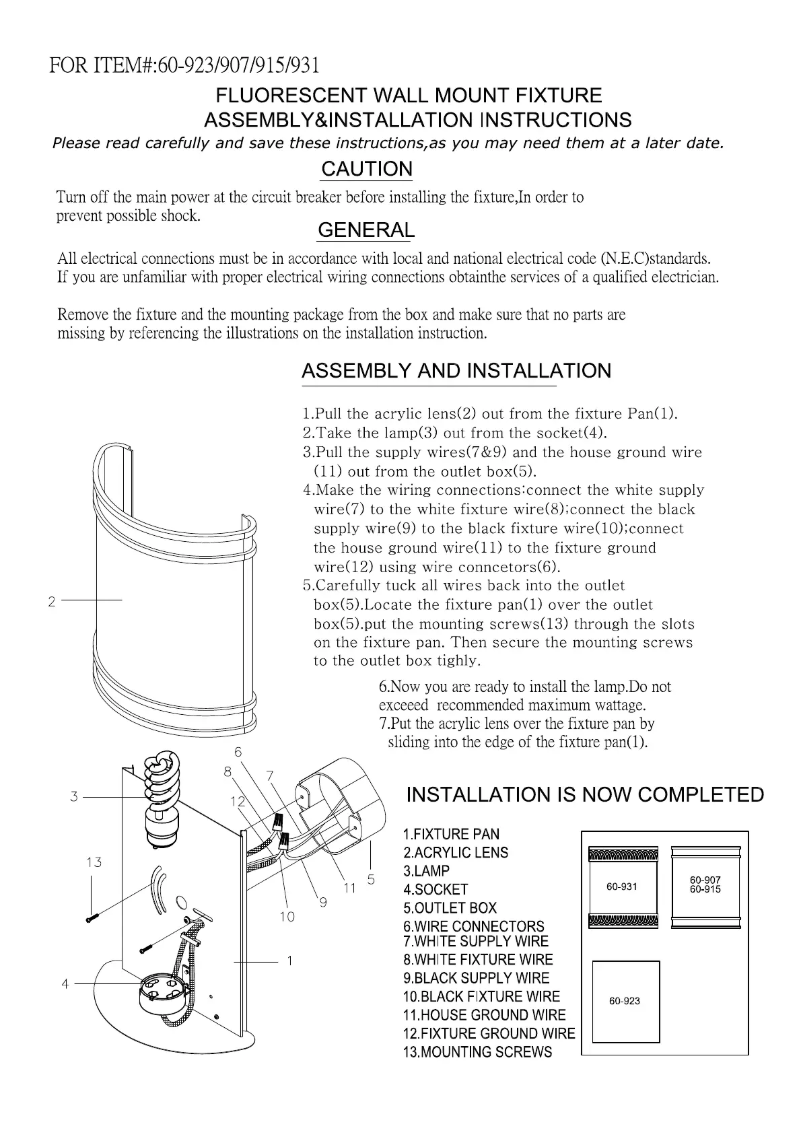 Page 1 de la notice Manuel utilisateur NUVO Glamour 60/915