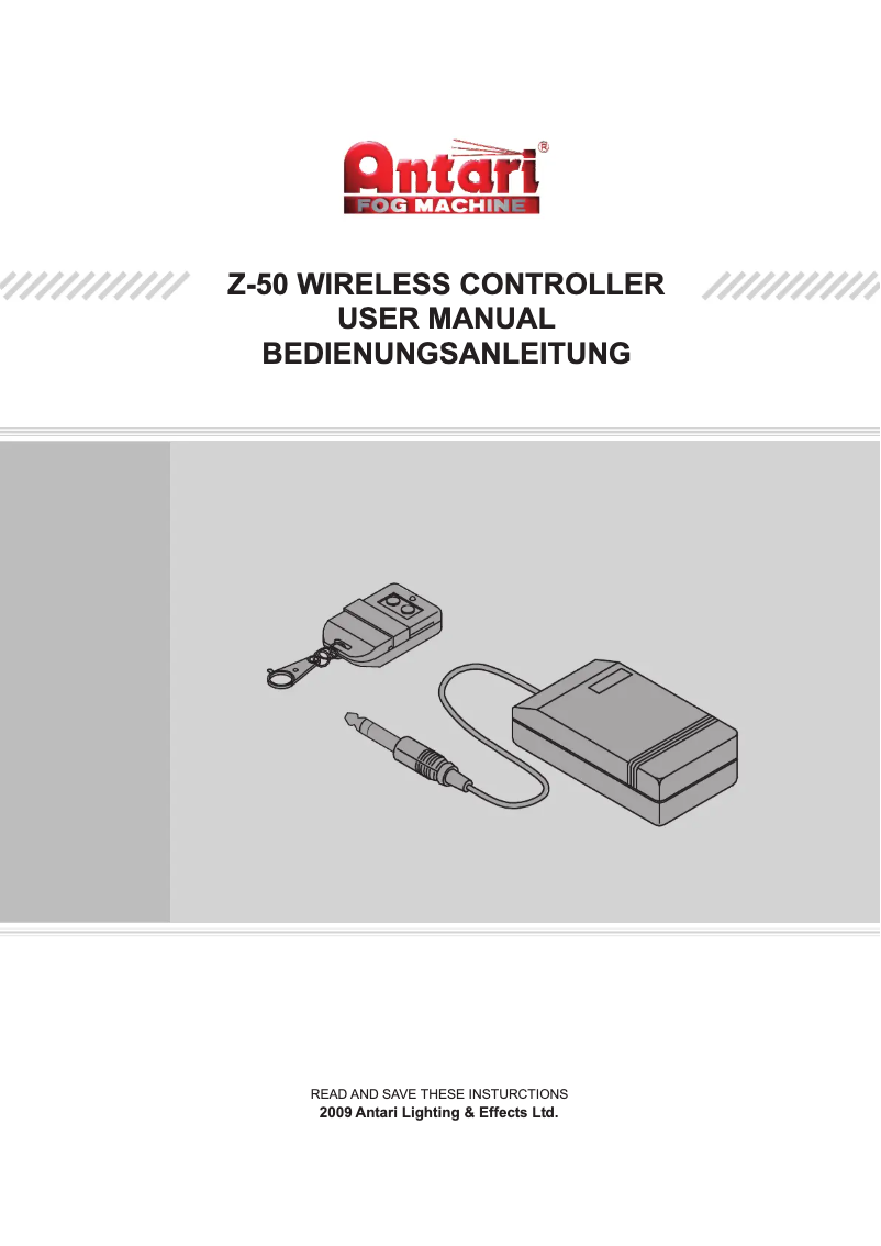 Page 1 de la notice Manuel utilisateur Antari Z-50