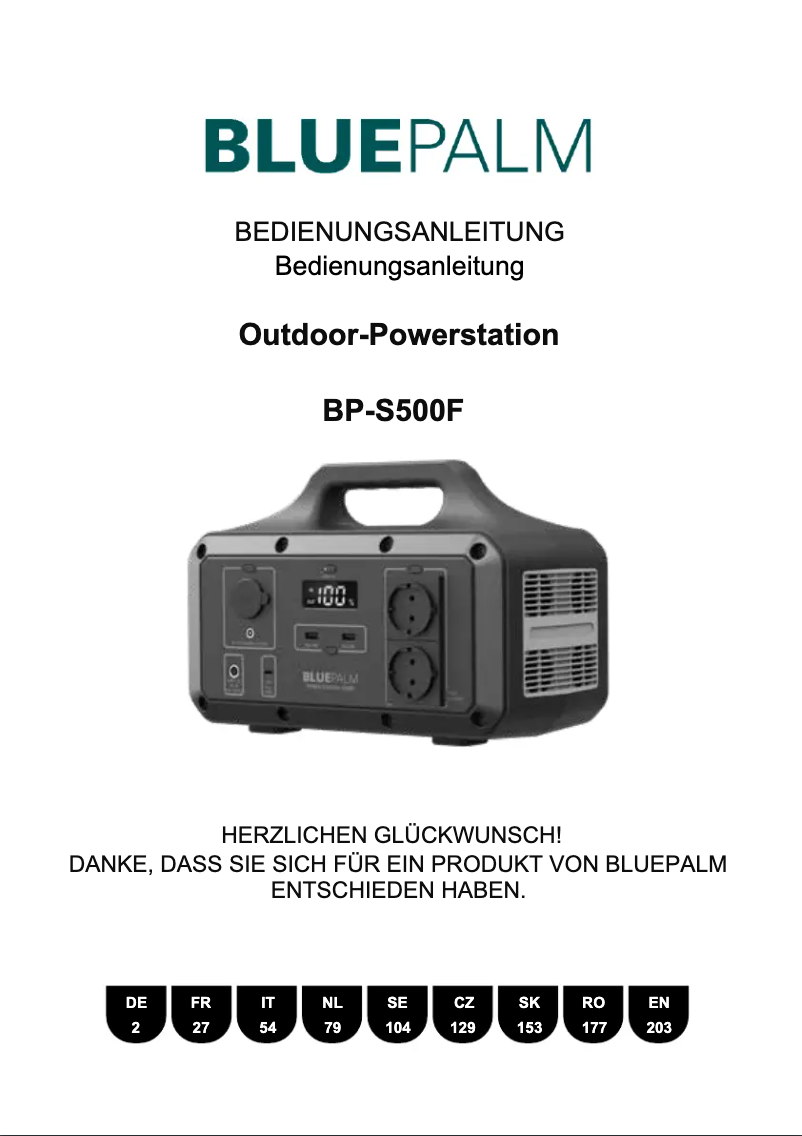 Página 1 del manual Manual de usuario BLUEPALM BP-S500F