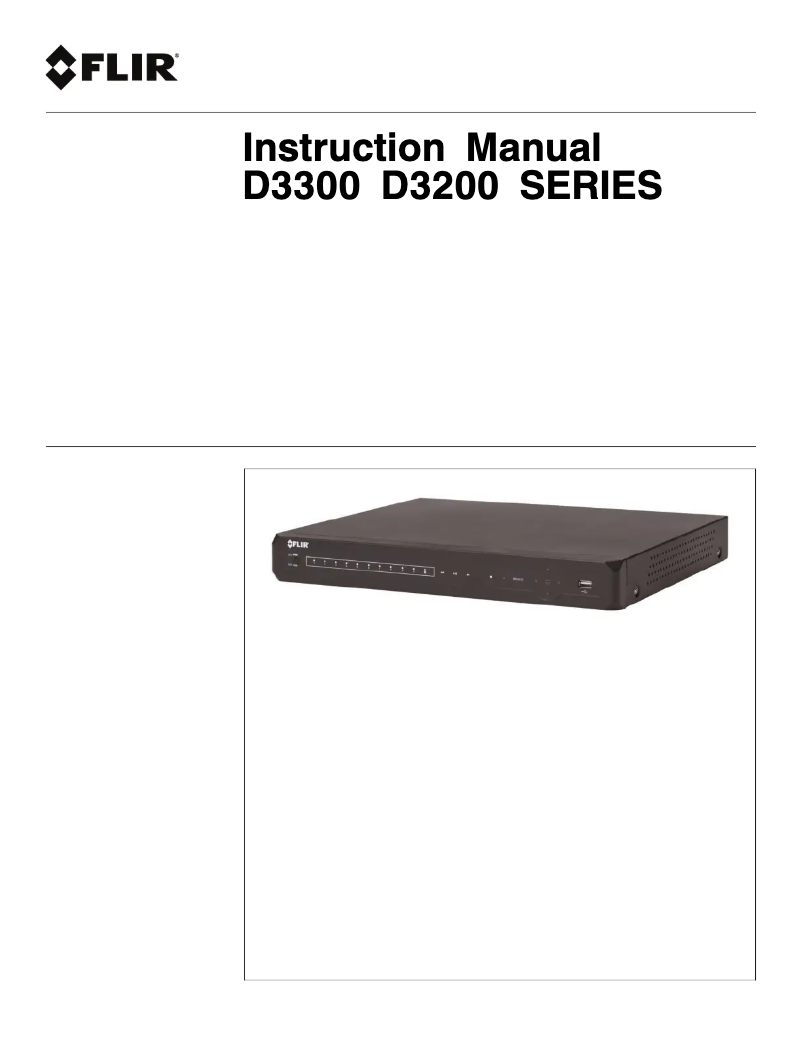 Page 1 de la notice Manuel utilisateur FLIR D32161T