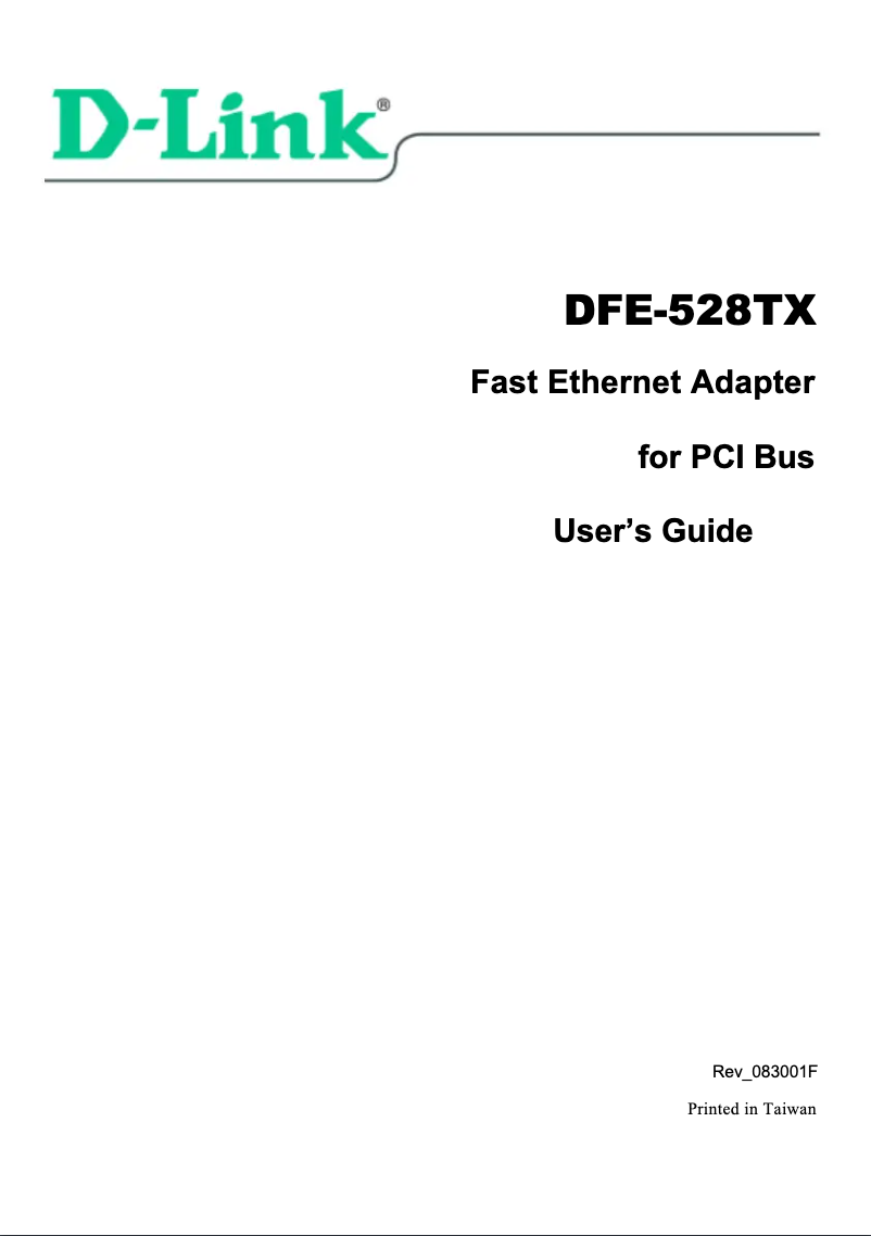 Image de la première page du manuel de l'appareil DFE-528TX