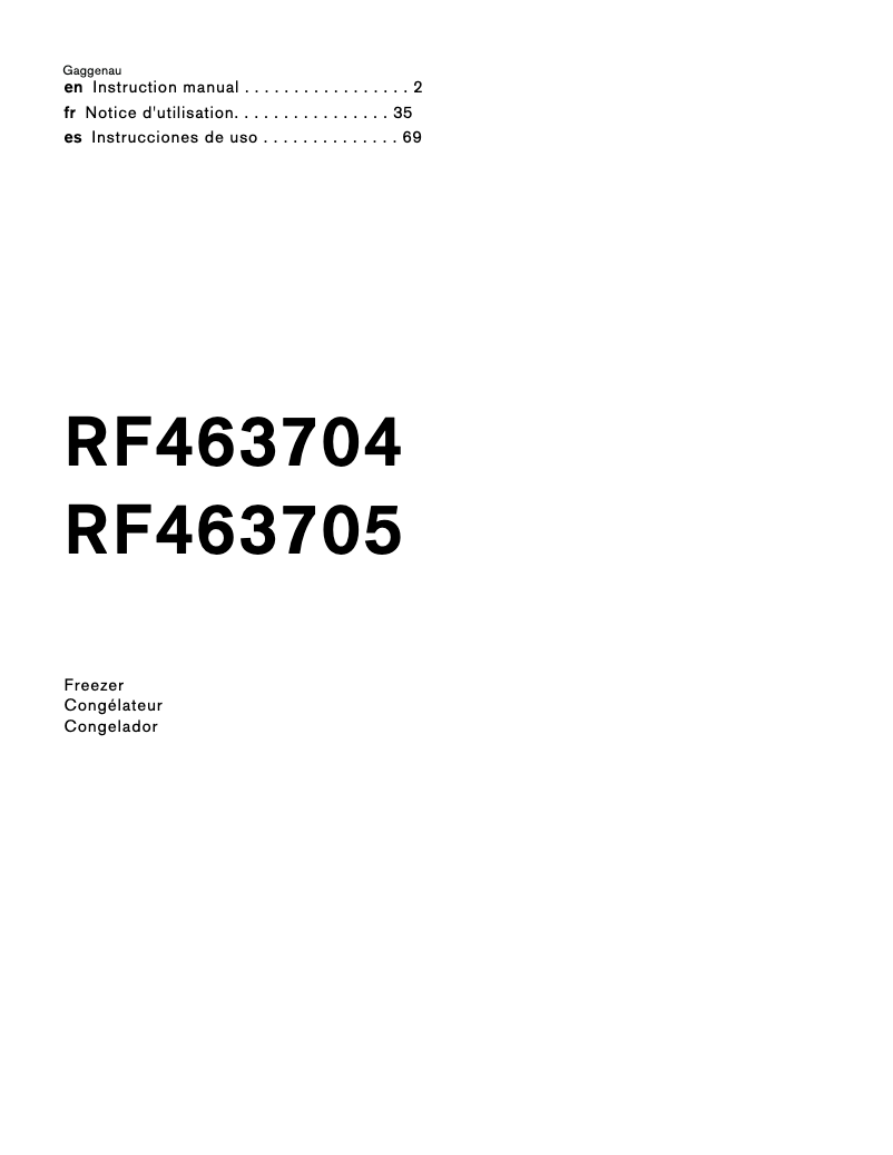 Imagen de la primera página del manual del dispositivo RF463704